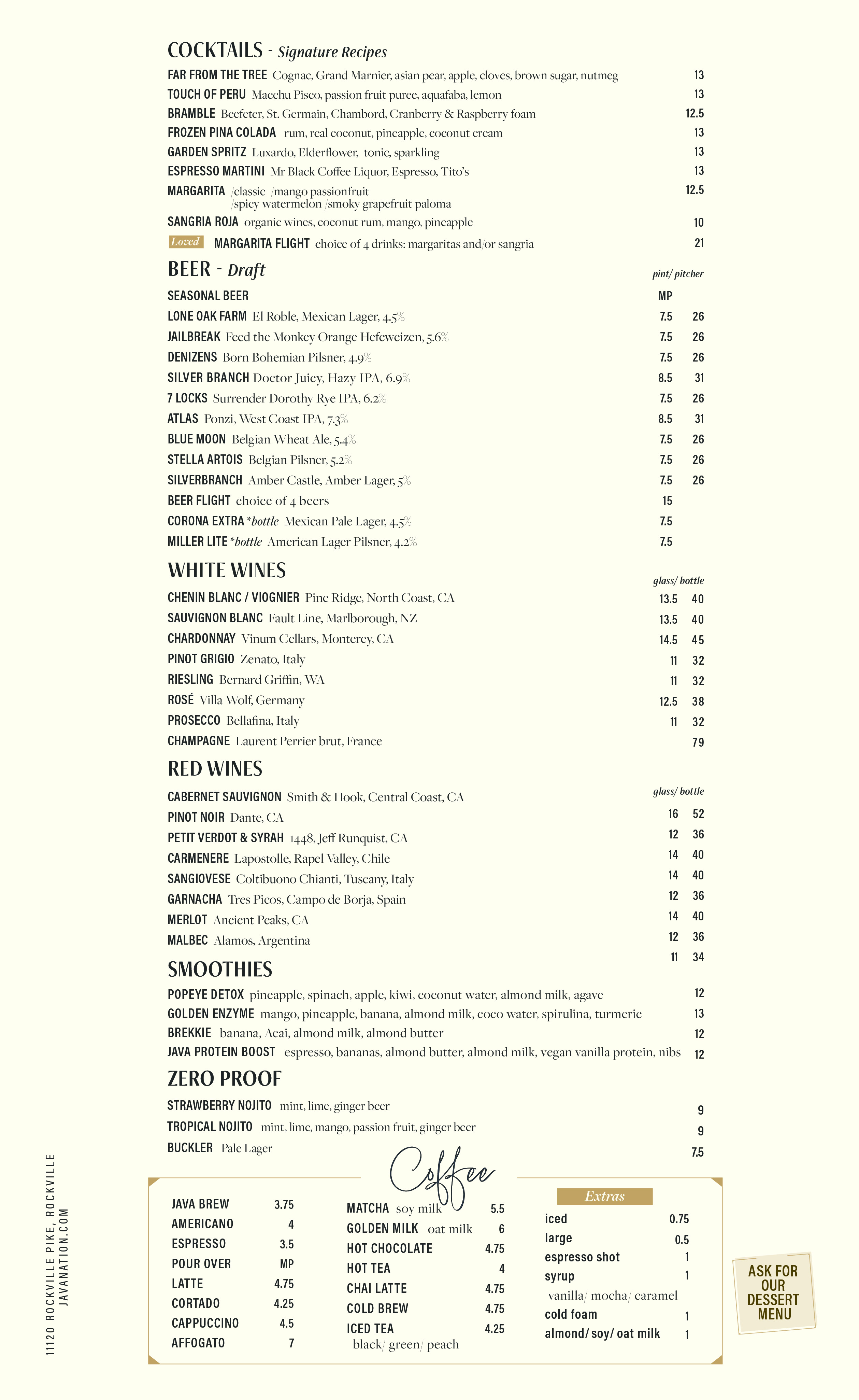 Dinner Menu Page 2